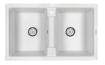 Кухонная мойка Paulmark TANDEM 80/2 PM238150-WH 81х50 цвет белый